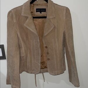 Vintage Leather Renee Raquel Corset Tan Suede Jacket